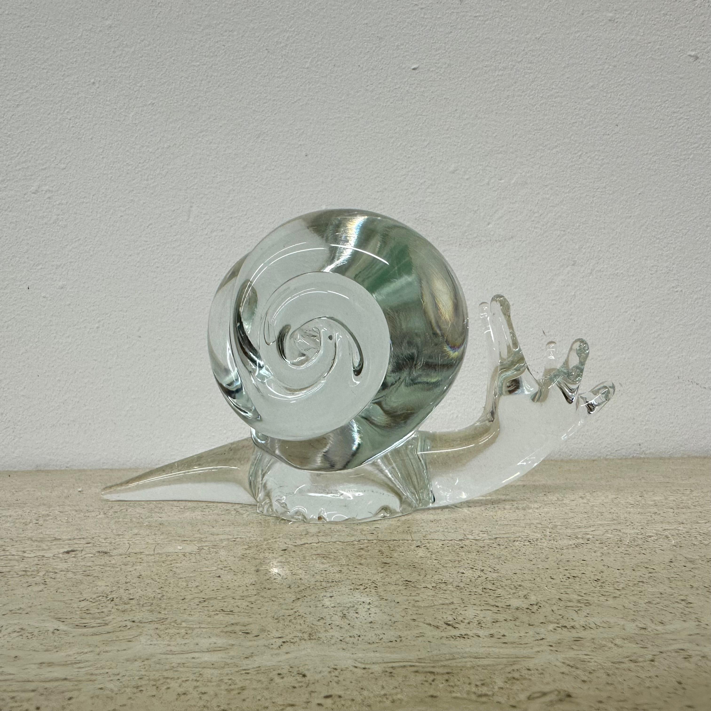Licio Zanetti Estatuilla de caracol de cristal de Murano , años 70 Italia en venta 6