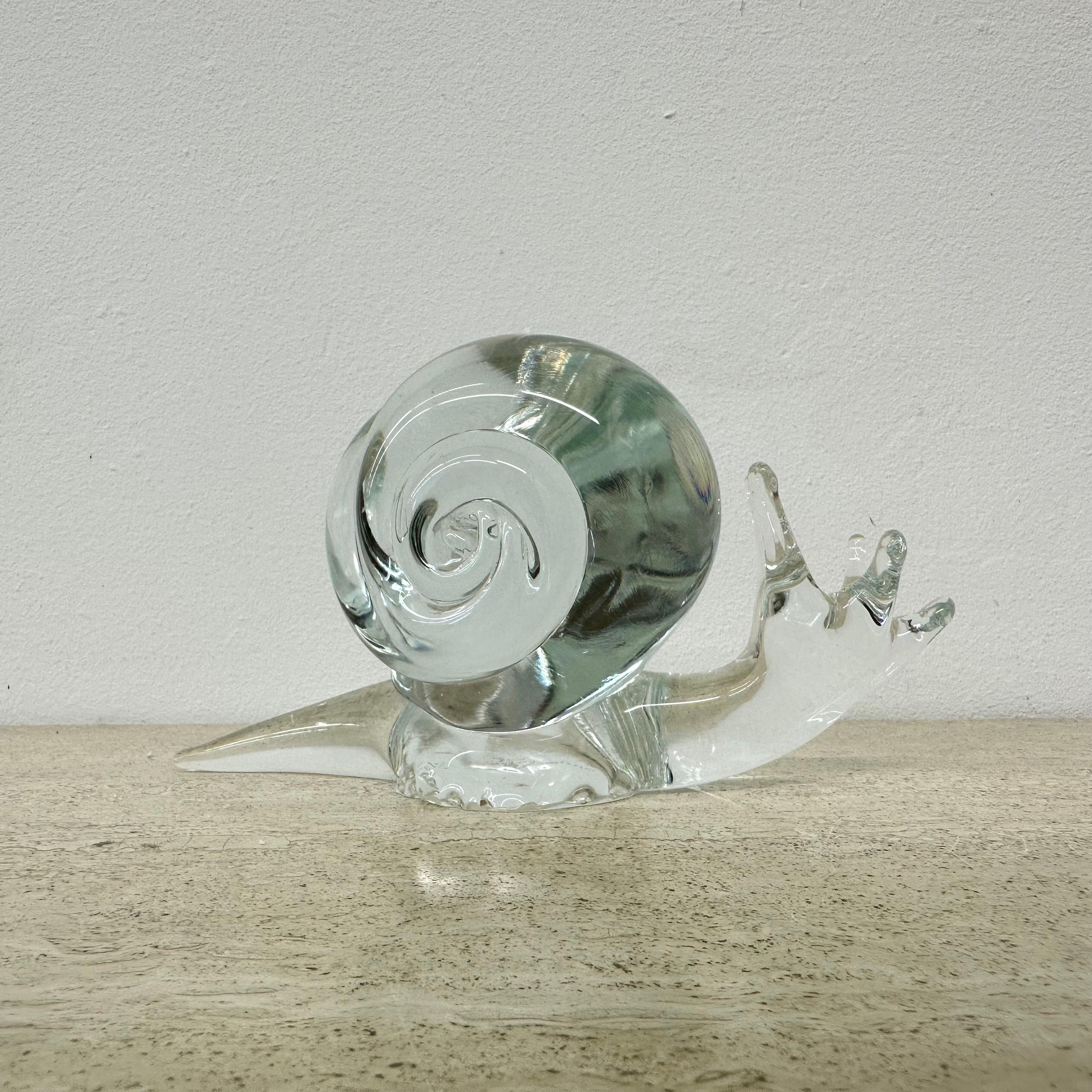 Licio Zanetti Estatuilla de caracol de cristal de Murano , años 70 Italia en venta 8