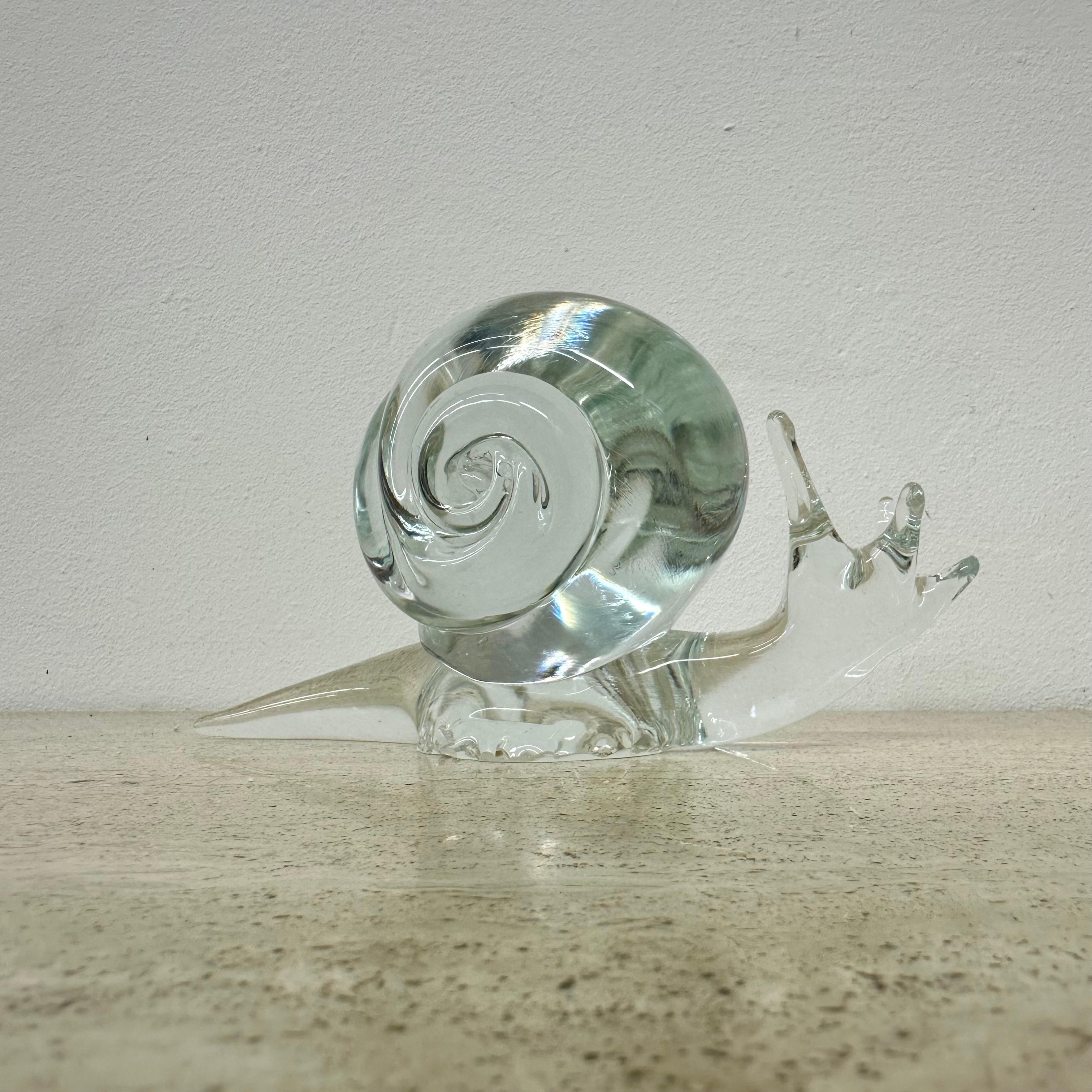 Licio Zanetti Estatuilla de caracol de cristal de Murano , años 70 Italia en venta 9
