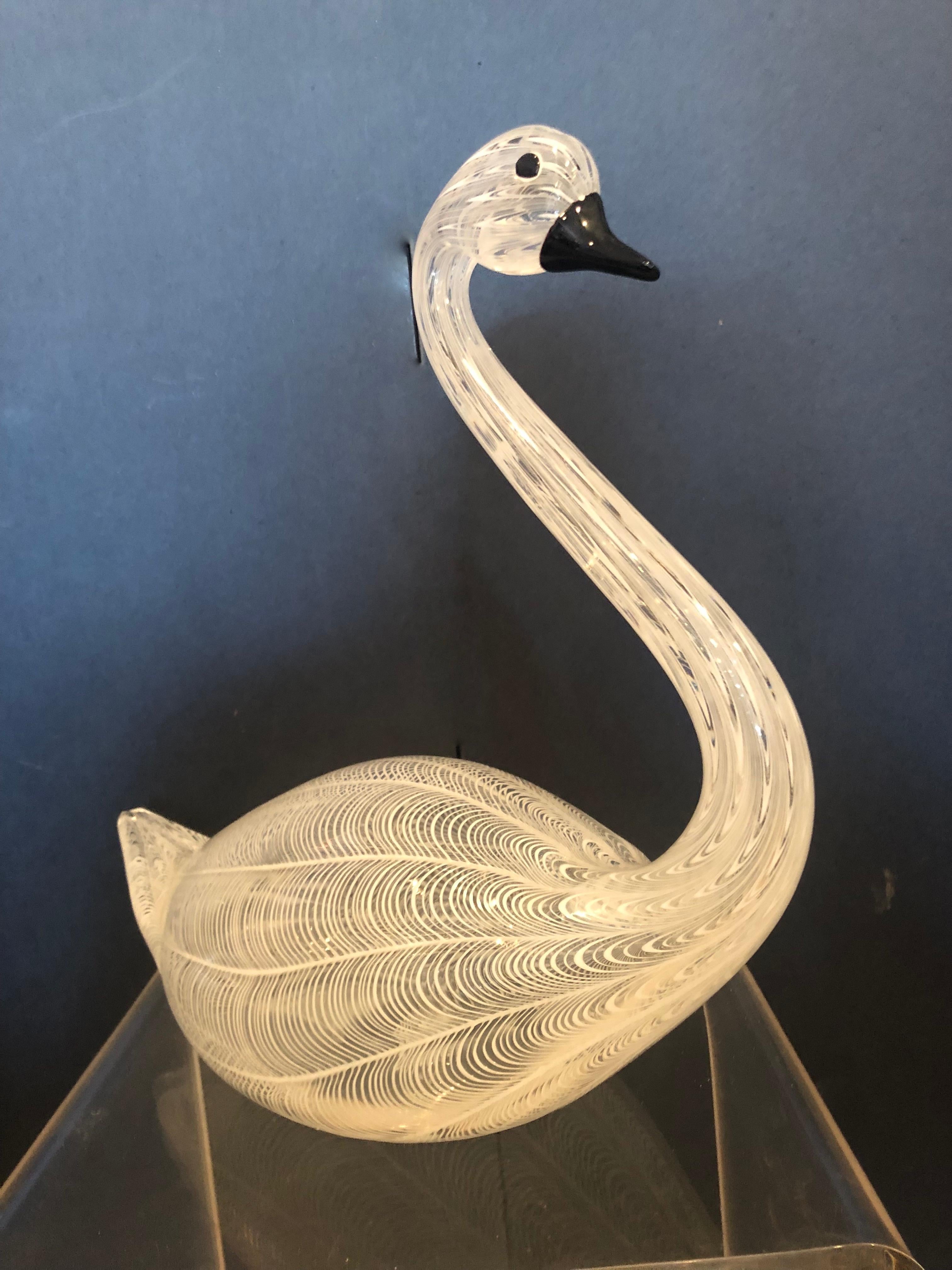 Licio Zanetti Figurative Sculpture -  Murano Glass Swan 