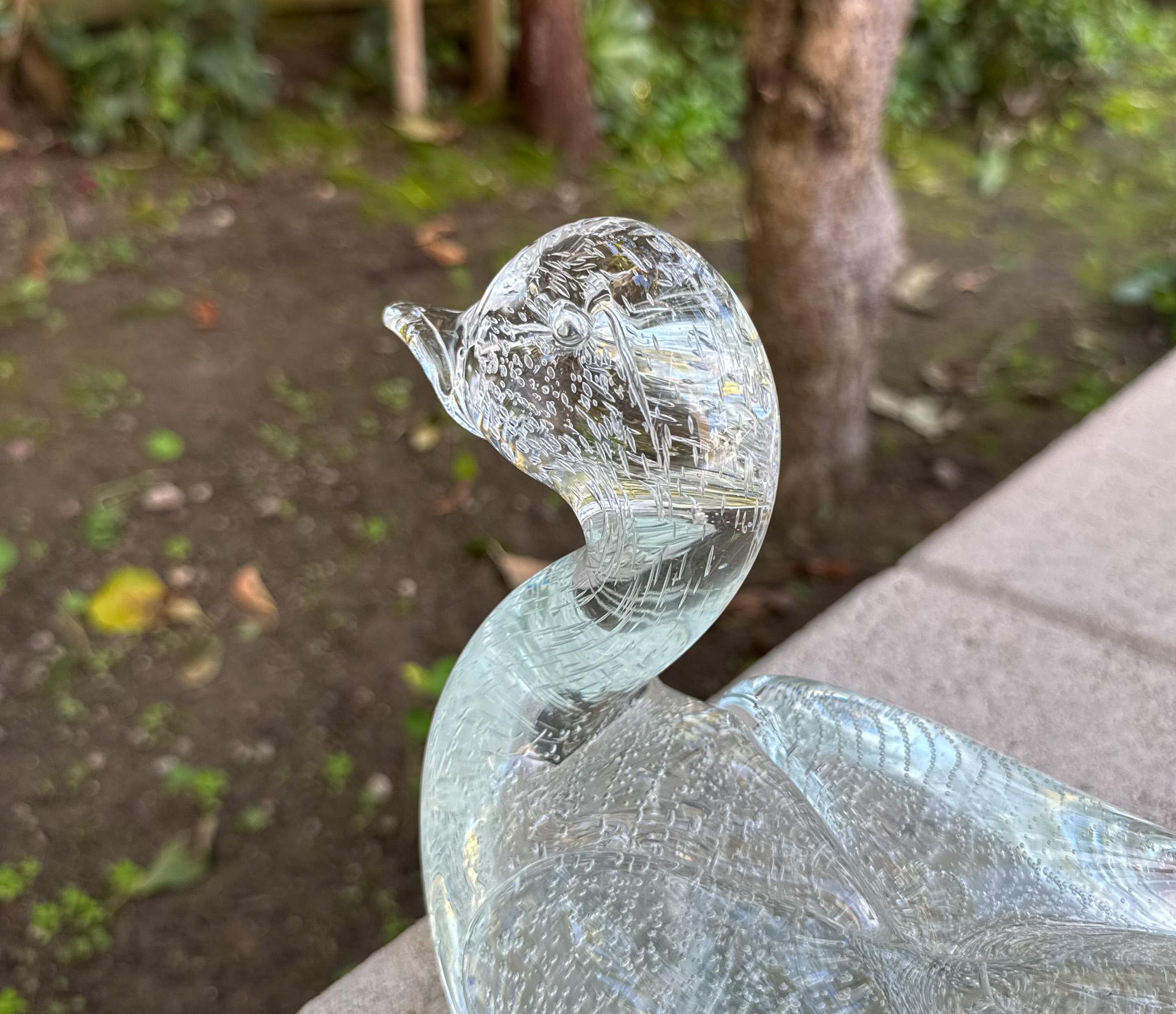 Licio Zanetti Signed Large Murano Art Glass Duck Sculpture, Italy