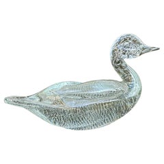 Licio Zanetti Signed Large Murano Art Glass Duck Sculpture, Italy, 20th Century