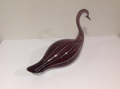 Licio Zanetti Signed Murano Large Swan Sculpture