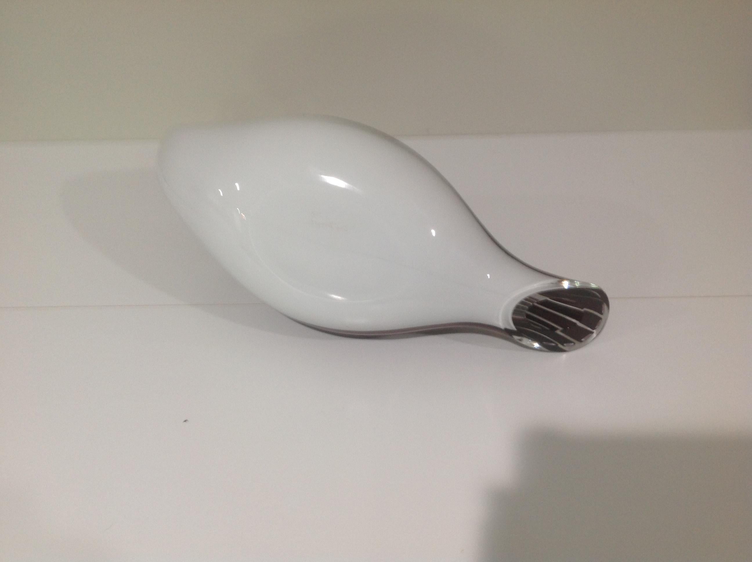 Italian Licio Zanetti Signed Murano Large Swan Sculpture For Sale