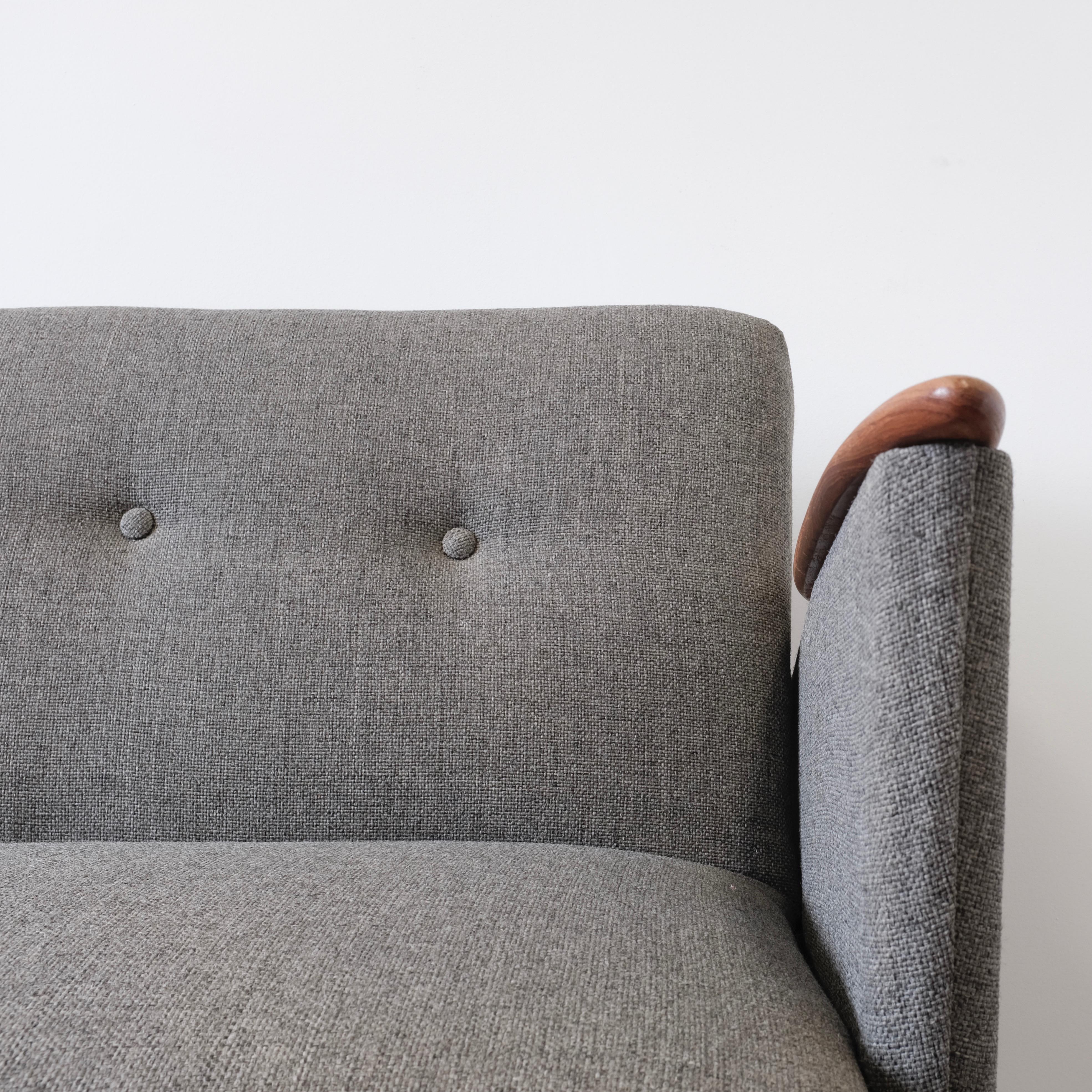 Swedish Lico System Sofa-Bed Reupholstered in Grey For Sale