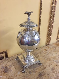 Lid Cup with Eagle Silver Plated in Empire Style