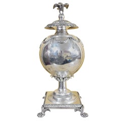 Lid Cup with Eagle Silver Plated in Empire Style