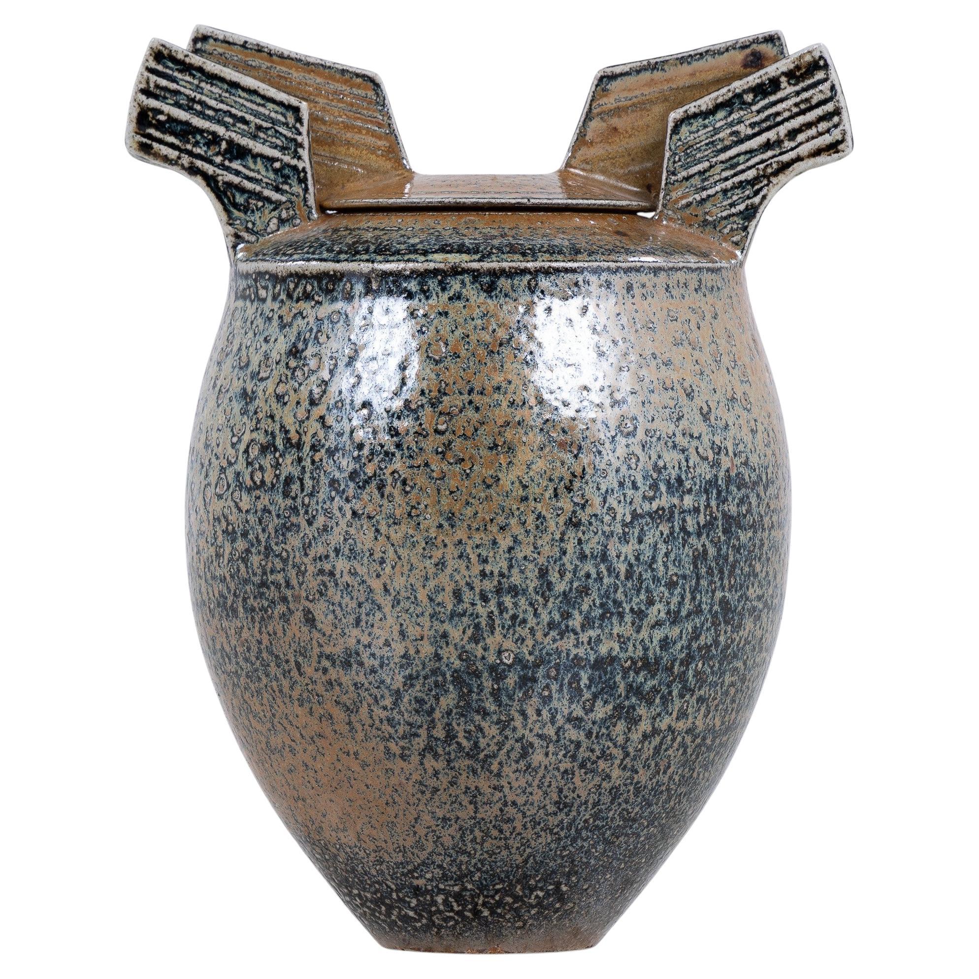 Lid jar in stoneware by Aage Birck en venta