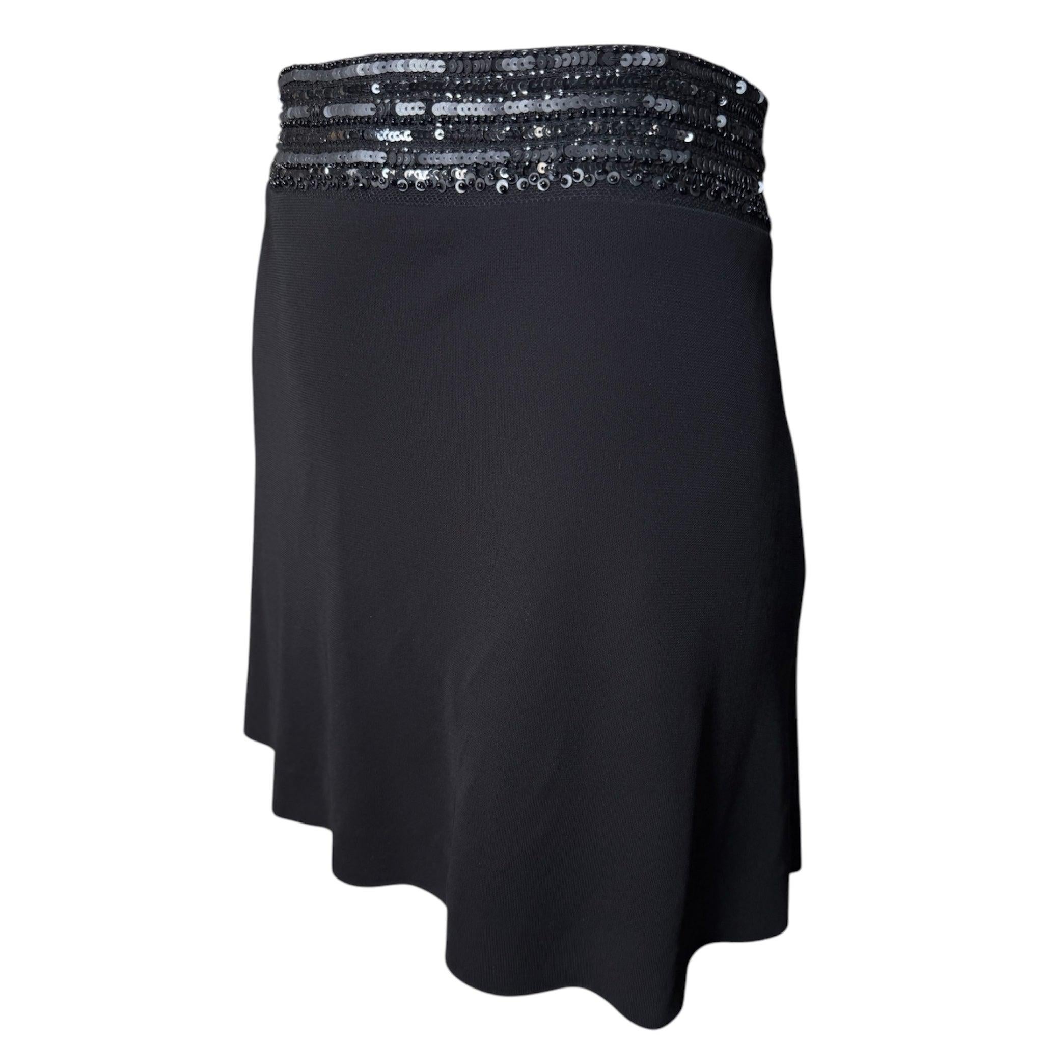 Lida Baday Schwarzer verzierter Minirock mit niedriger Taille im Zustand „Neu“ im Angebot in Los Angeles, CA