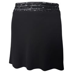 Lida Baday Schwarzer verzierter Minirock mit niedriger Taille
