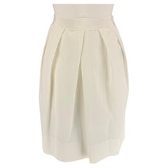 LIDA BADAY Size 4 Off White Cotton Polyamide Rhombus Pleated Skirt