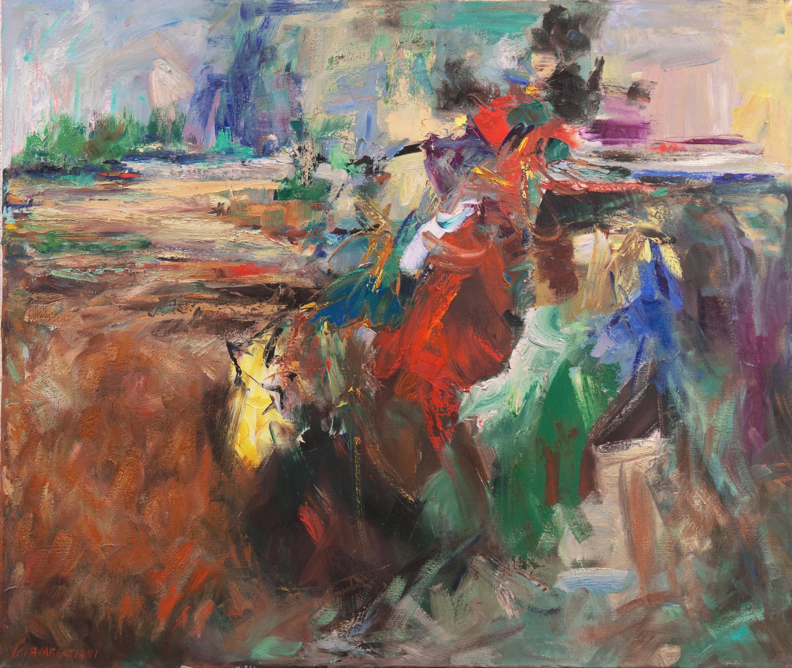 Lida Giambastiani Abstract Painting - 'Cowboy Joe', Bay Area Abstraction Oil, Woman Artist, Smithsonian, SFAA, Western