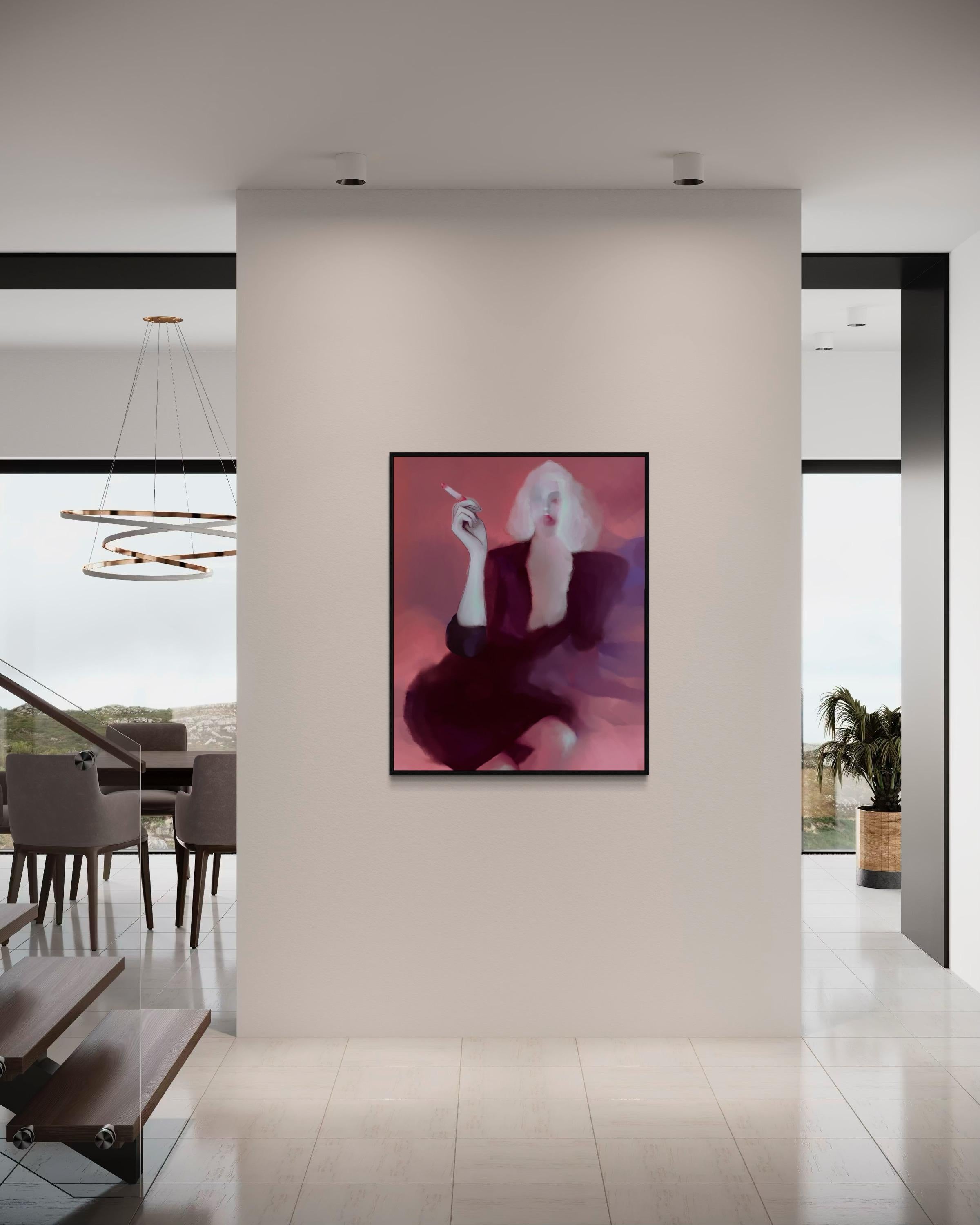 A woman with cigarette, 2021, 110x88 cm