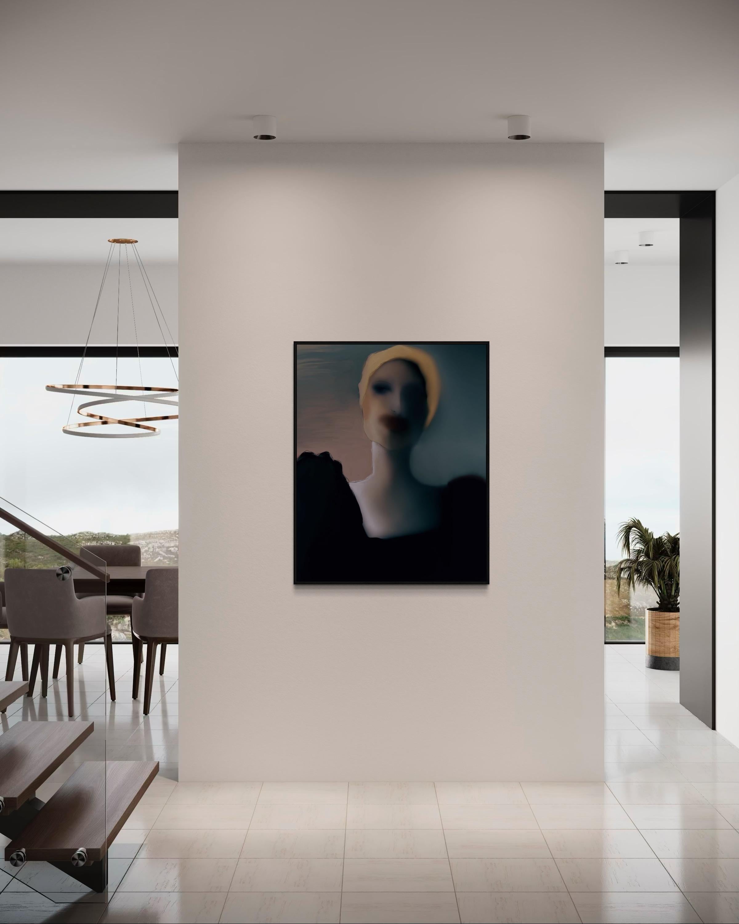 N114, 110x88cm, print on canvas - Black Interior Print by Lida Pshenichka