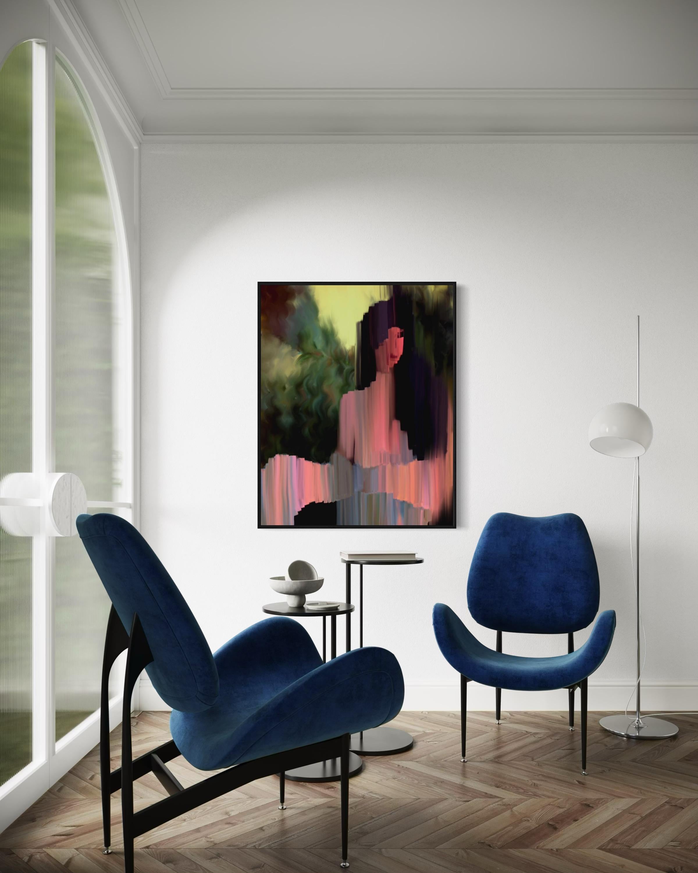 N117, 110x88cm, print on canvas - Black Interior Print by Lida Pshenichka