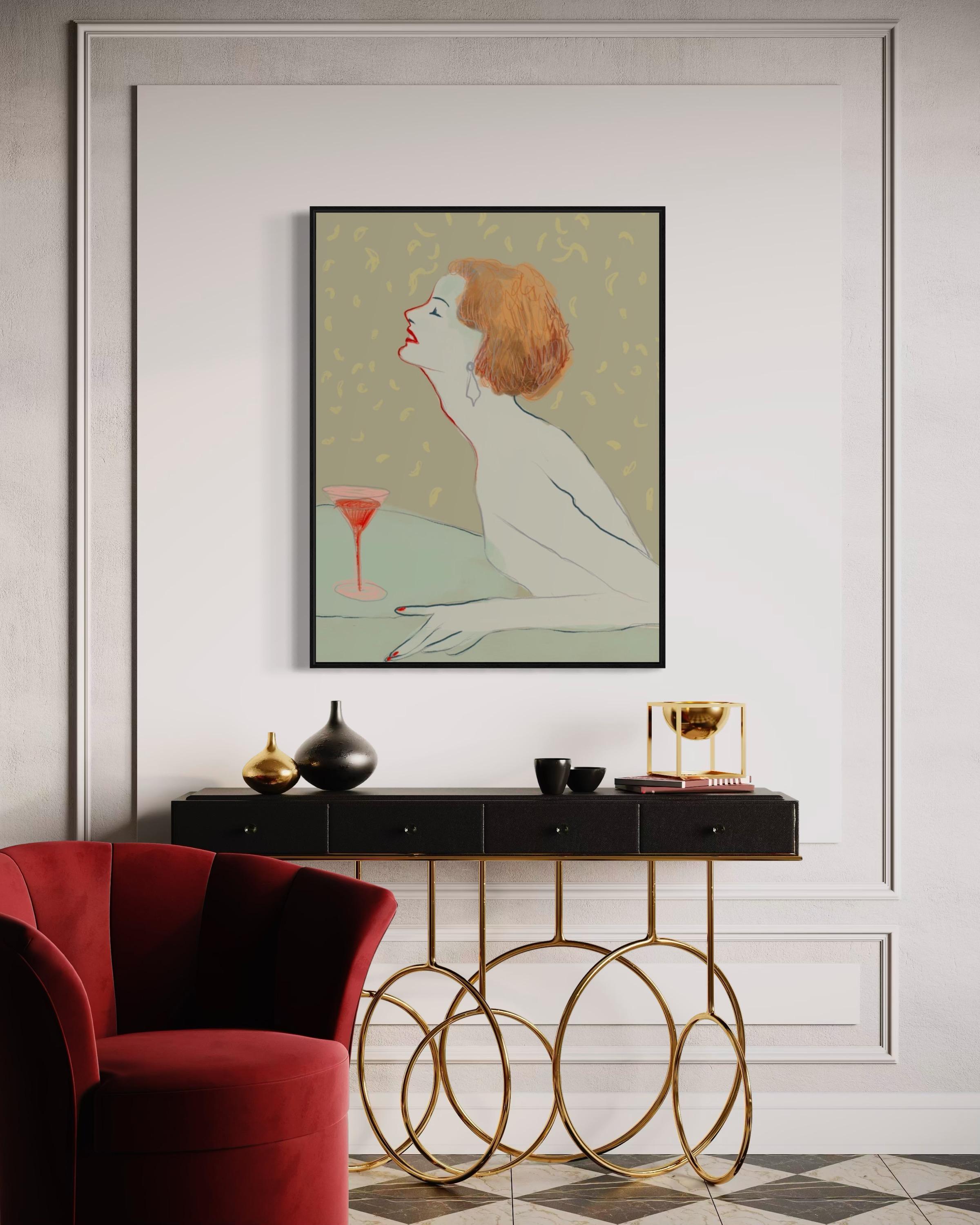 N140, 110x88cm, print on canvas - Beige Interior Print by Lida Pshenichka