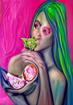 Progetto "Venere mangia frutta", 110x80cm, stampa su tela