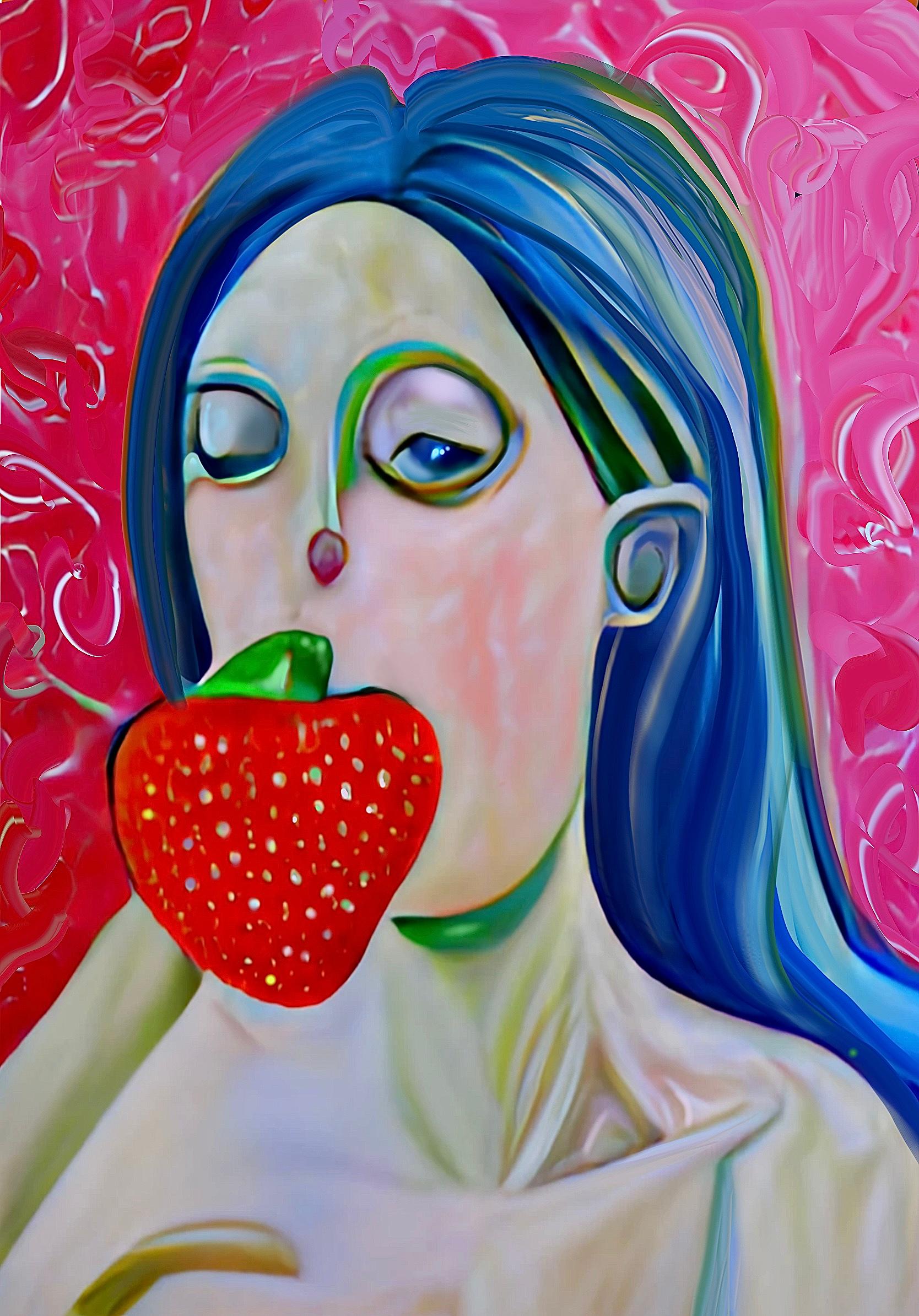 Proyecto "Venus come fruta", 110x80cm, impresión sobre lienzo - Art de Lida Pshenichka