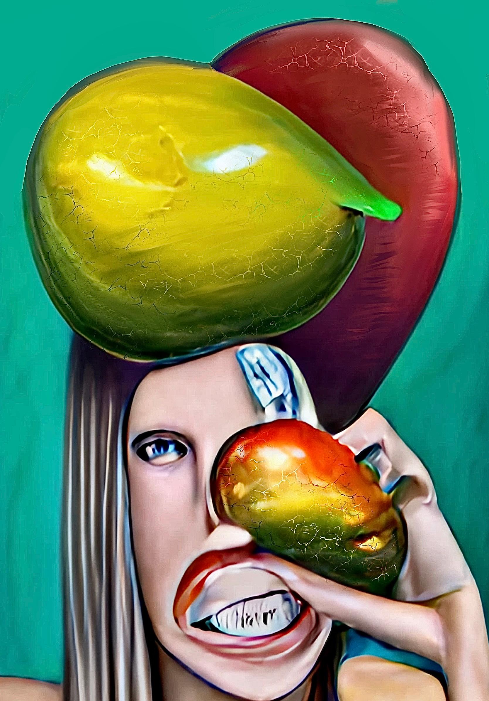 Proyecto "Venus come fruta", 110x80cm, impresión sobre lienzo - Art de Lida Pshenichka