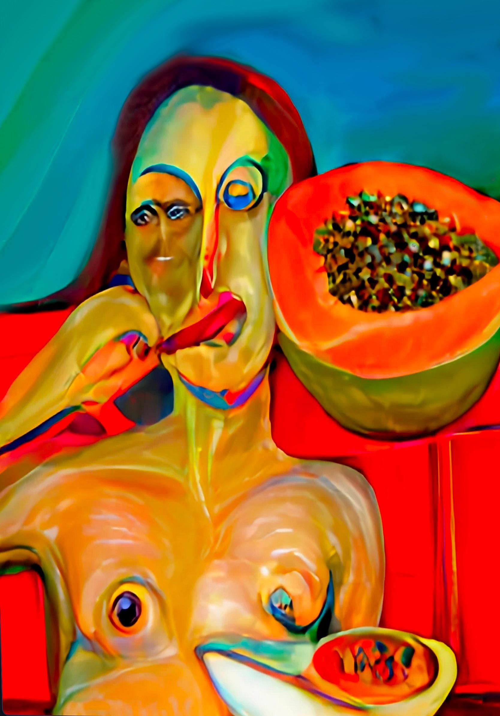 Proyecto "Venus come fruta", 110x80cm, impresión sobre lienzo - Art de Lida Pshenichka