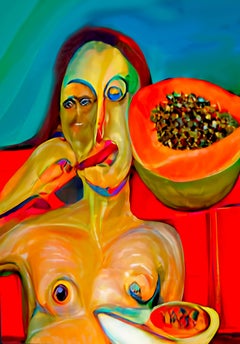Progetto "Venere mangia frutta", 110x80cm, stampa su tela