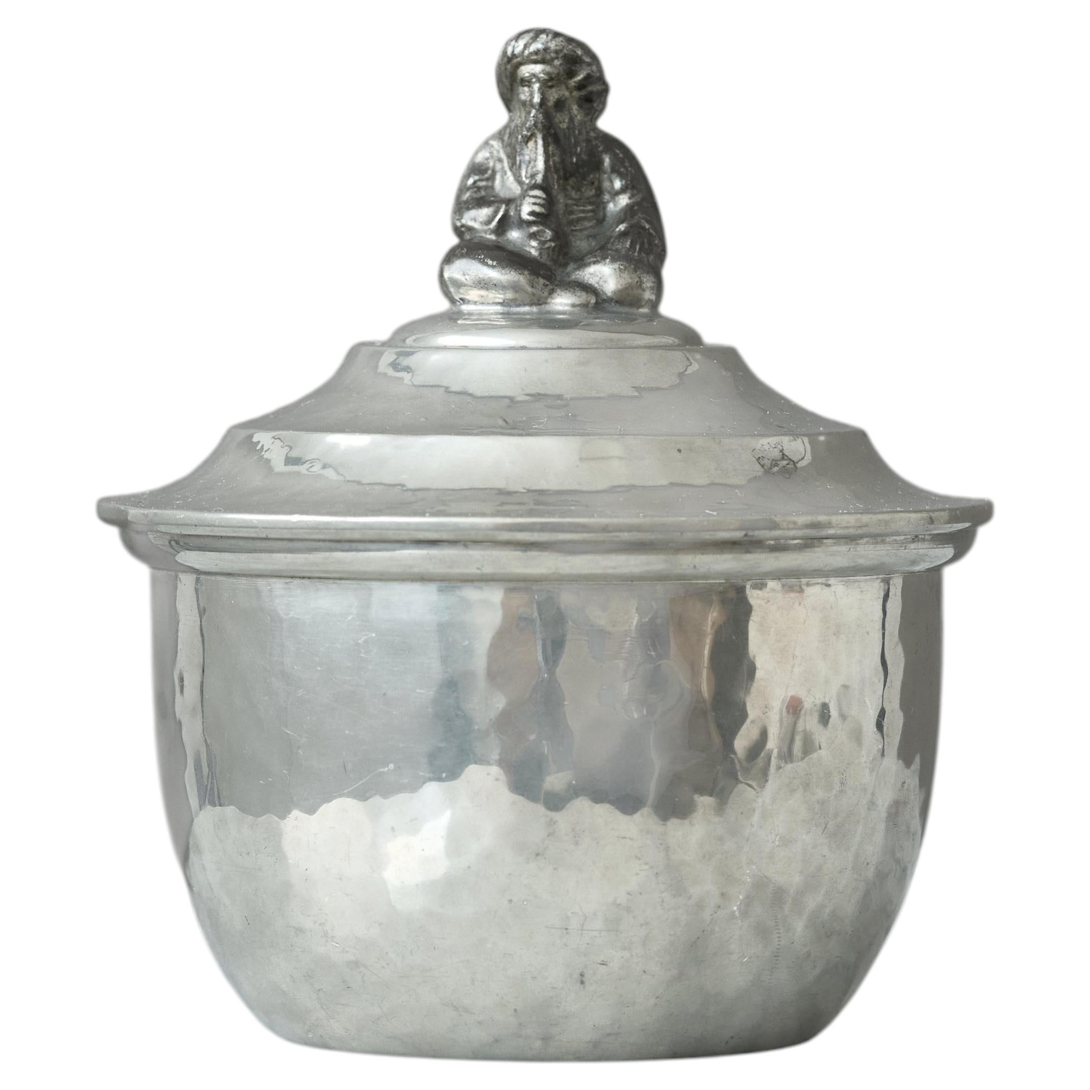 Lidded Art Nouveau Pewter Box by Arent Dragsted, Denmark, 1890s. For Sale
