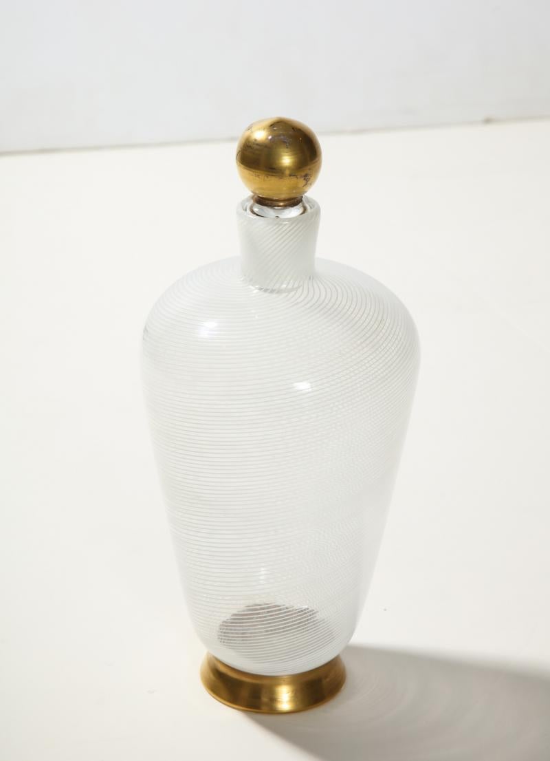 Glass Lidded Bottle with Cup by Tomaso Buzzi for Venini