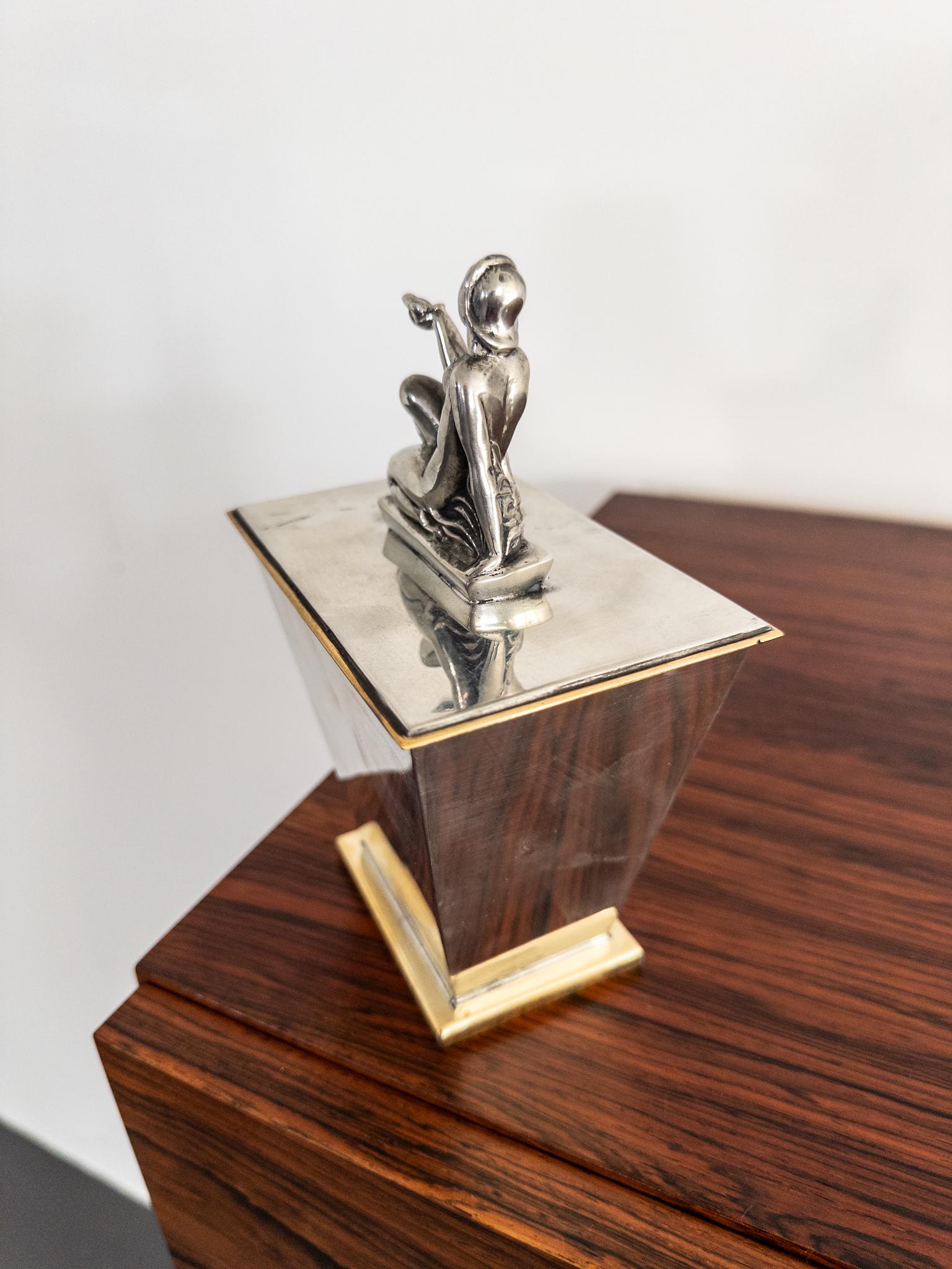 Scandinavian Modern Lidded Box by Oscar Antonsson from Ystad-Metall, 1930s For Sale