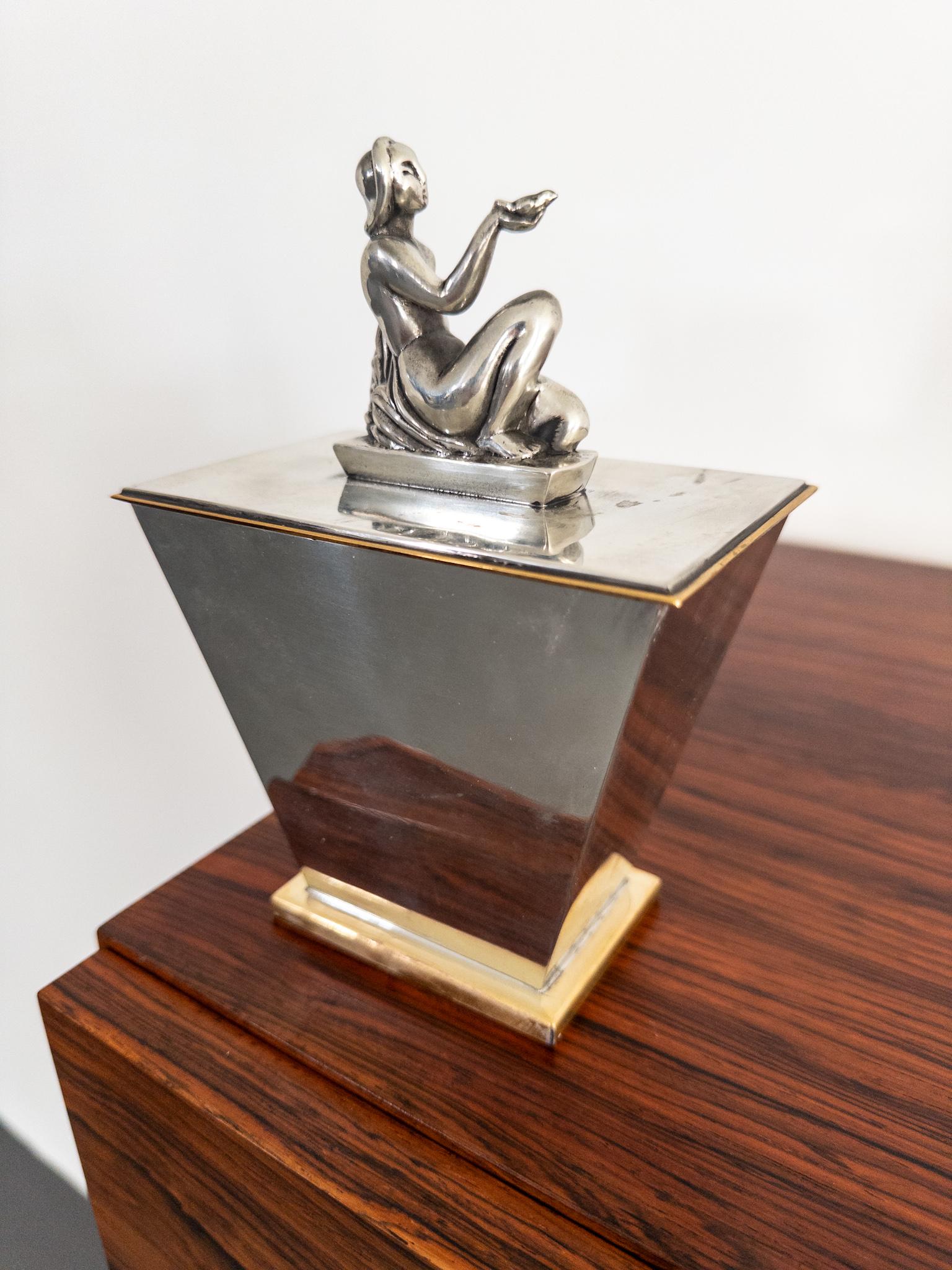Swedish Lidded Box by Oscar Antonsson from Ystad-Metall, 1930s For Sale