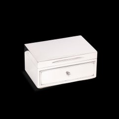 Lidded box with drawer, London 1920s, 925/- sterling silver