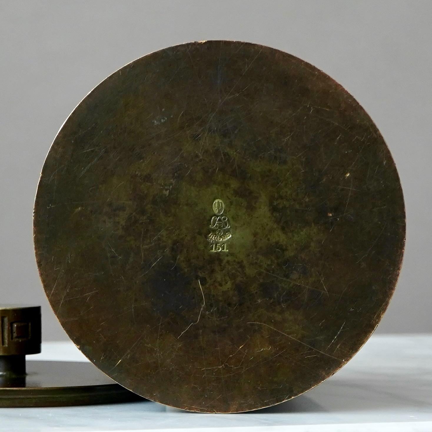 Lidded Bronze Art Deco Box by GAB Guldsmedsaktiebolaget, Sweden, 1930s For Sale 3