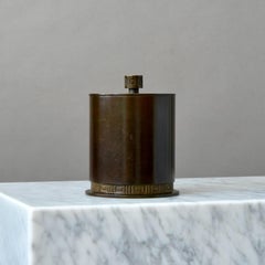 Scatola con coperchio in bronzo Art Deco di GAB Guldsmedsaktiebolaget, Svezia, anni '30