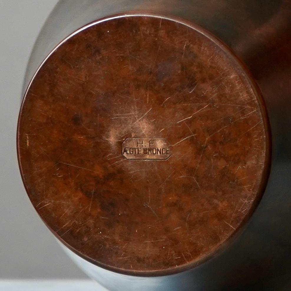 Art-Déco-Schachtel mit Deckel aus Bronze von H.F. Ægte Bronce, Dänemark, 1930er Jahre im Angebot 3
