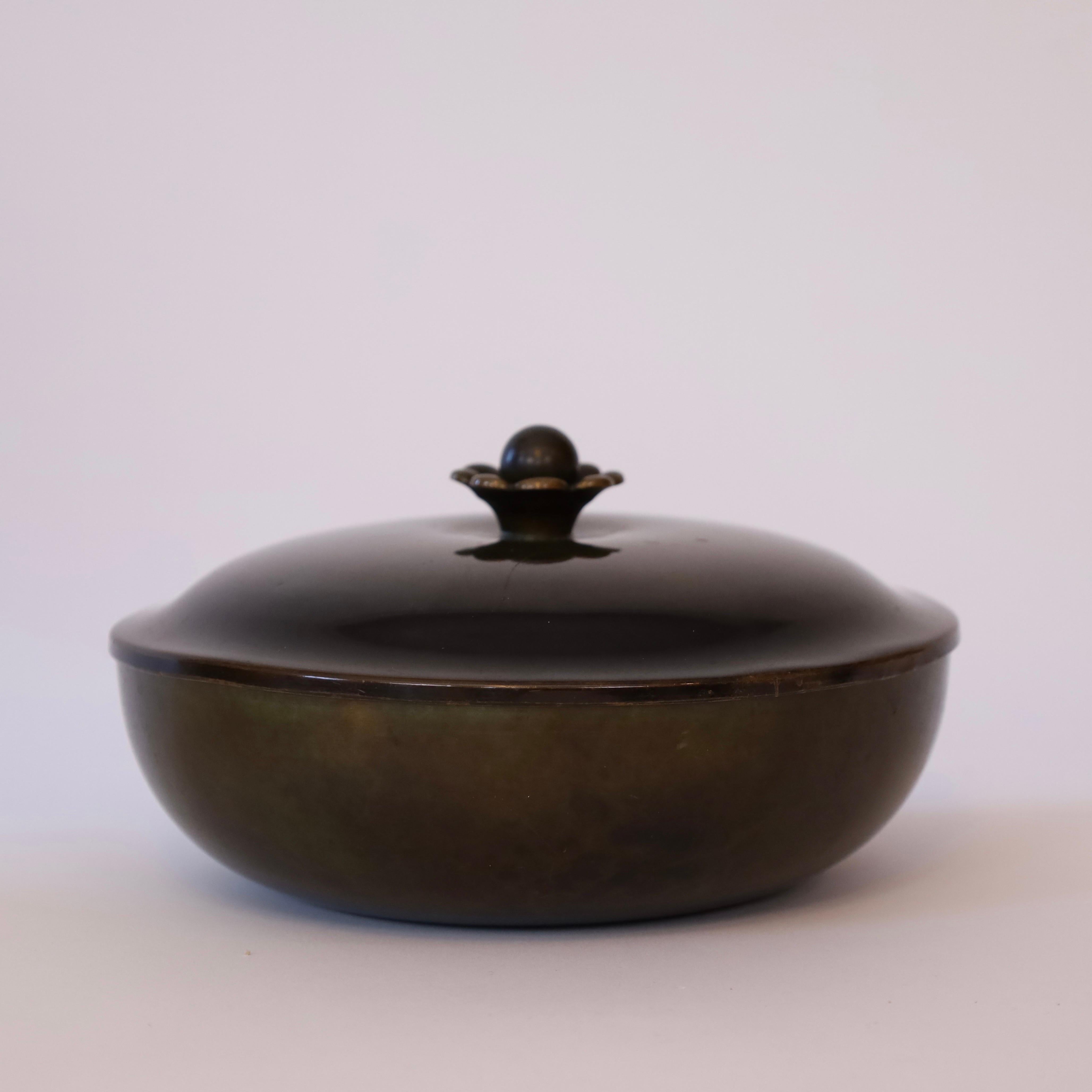Bronze Lidded bronze jar by Just Andersen, 1930s, Denmark For Sale