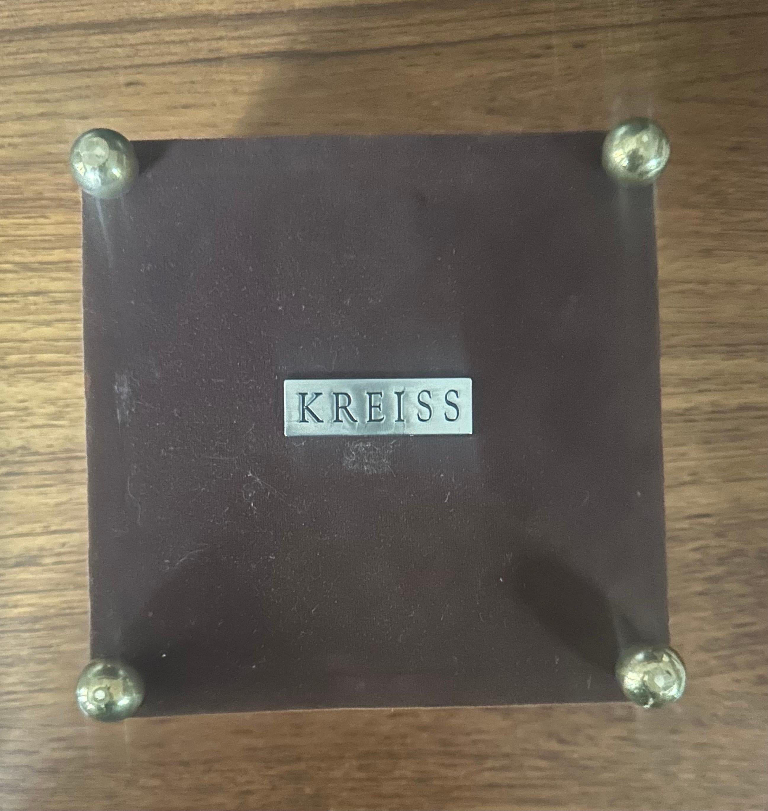 Caja de baratijas de madera burl con tapa de Kreiss en venta 6