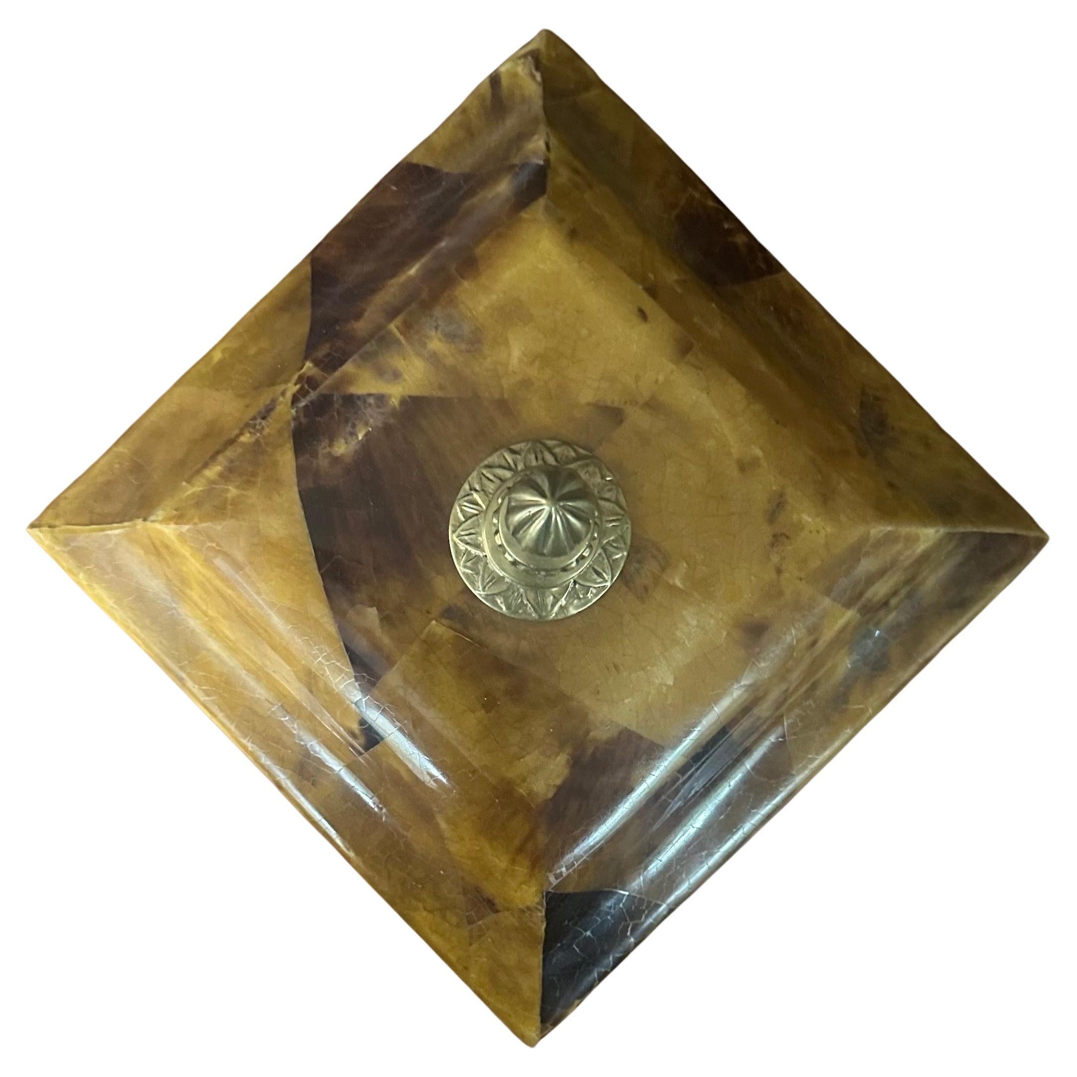 Caja de baratijas de madera burl con tapa de Kreiss Moderno orgánico en venta