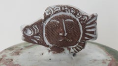 Pot en céramique à couvercle de style moderne du milieu du siècle dernier par Albert Thiry