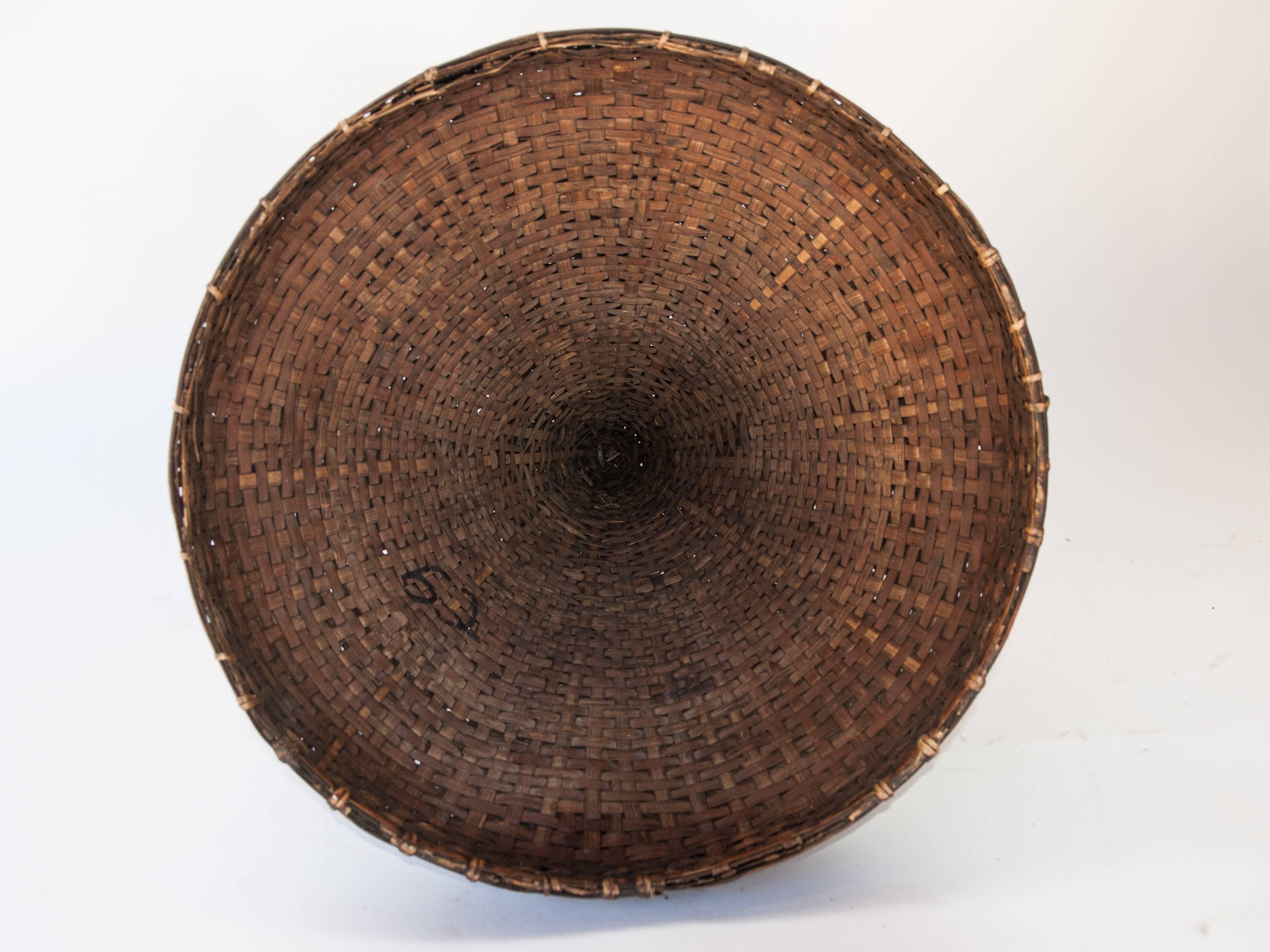 Lidded Handwoven Storage Basket, Chin People of Burma, Mid-20th Century, Bamboo 6