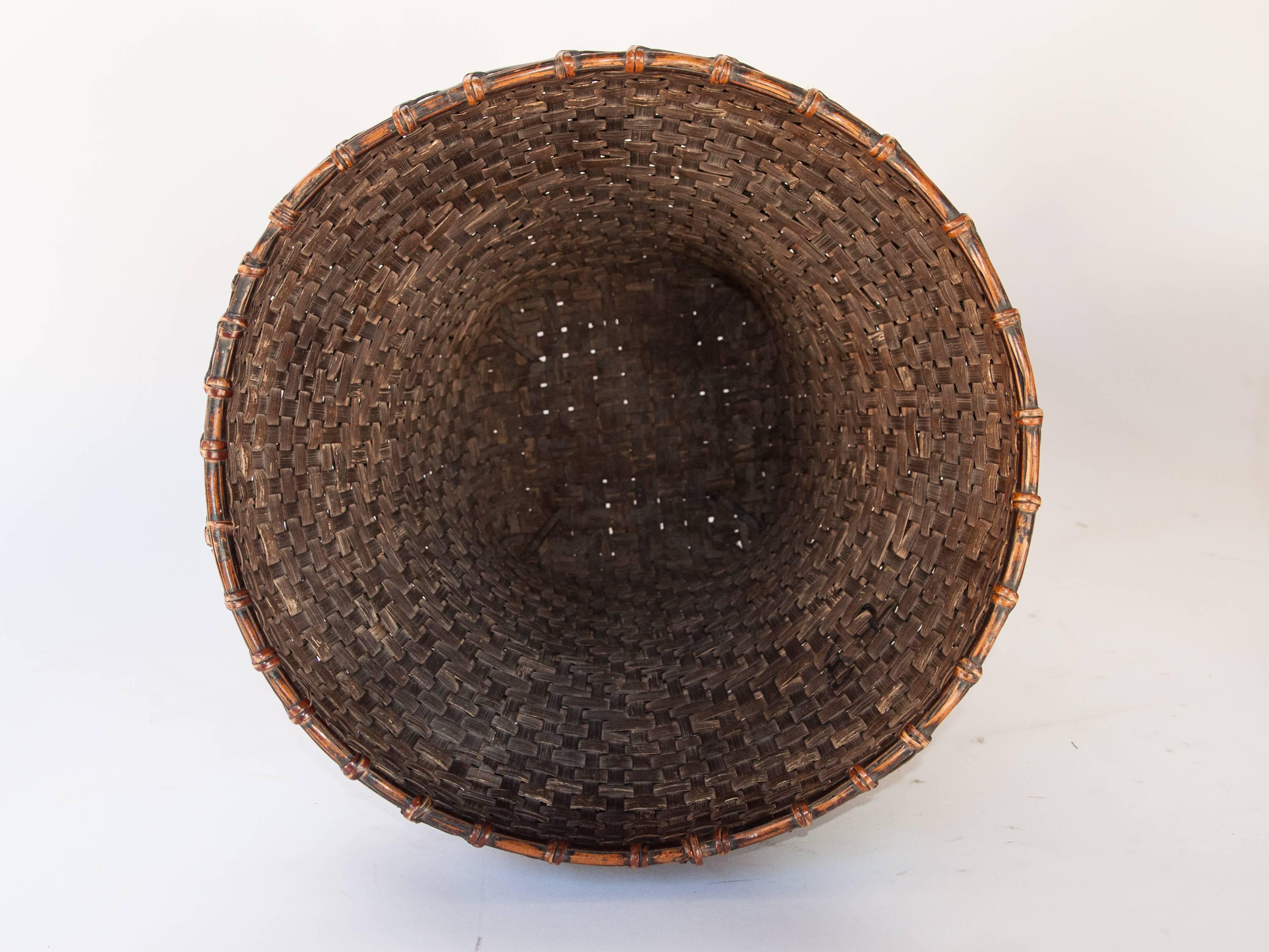 Lidded Handwoven Storage Basket, Chin People of Burma, Mid-20th Century, Bamboo 7