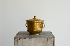 Lidded Ice Bucket in Patinated Brass by Nader 1950s