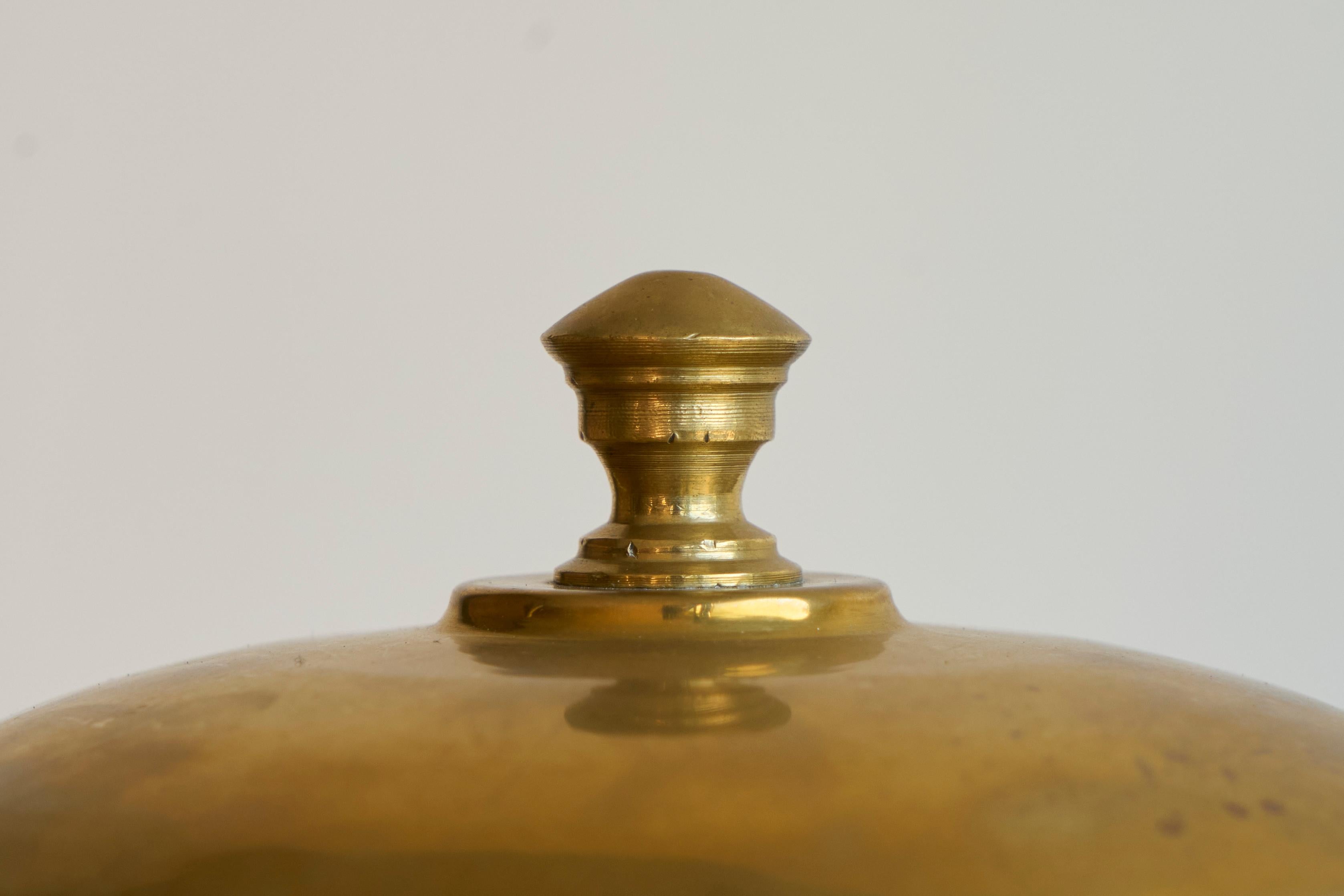 Lidded Ice Bucket in Patinated Brass by Nader 1950s In Good Condition For Sale In Meer, VAN