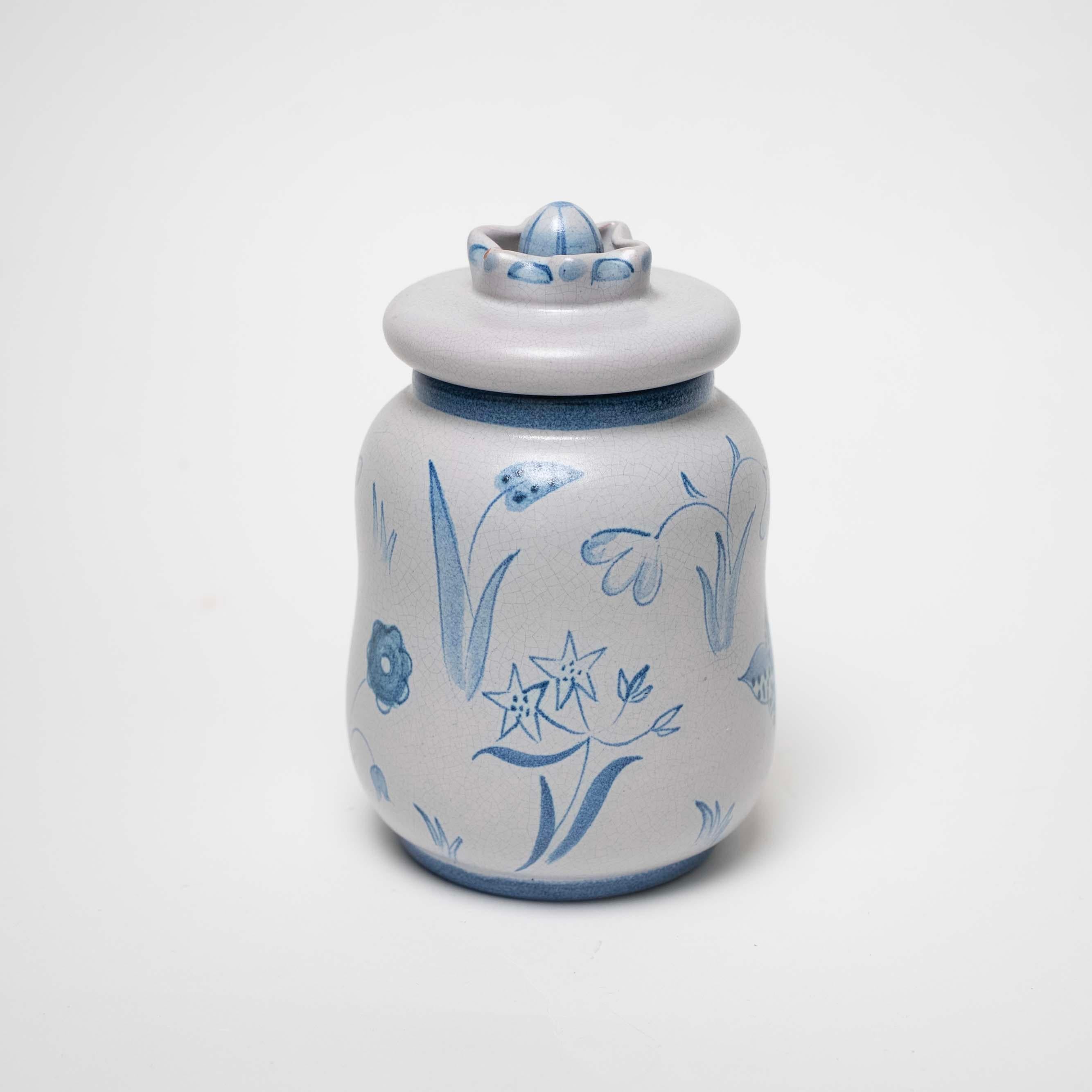 Glazed Lidded Jar by Eva Jancke Björk for Bo Fajans, Sweden, c. 1930 For Sale