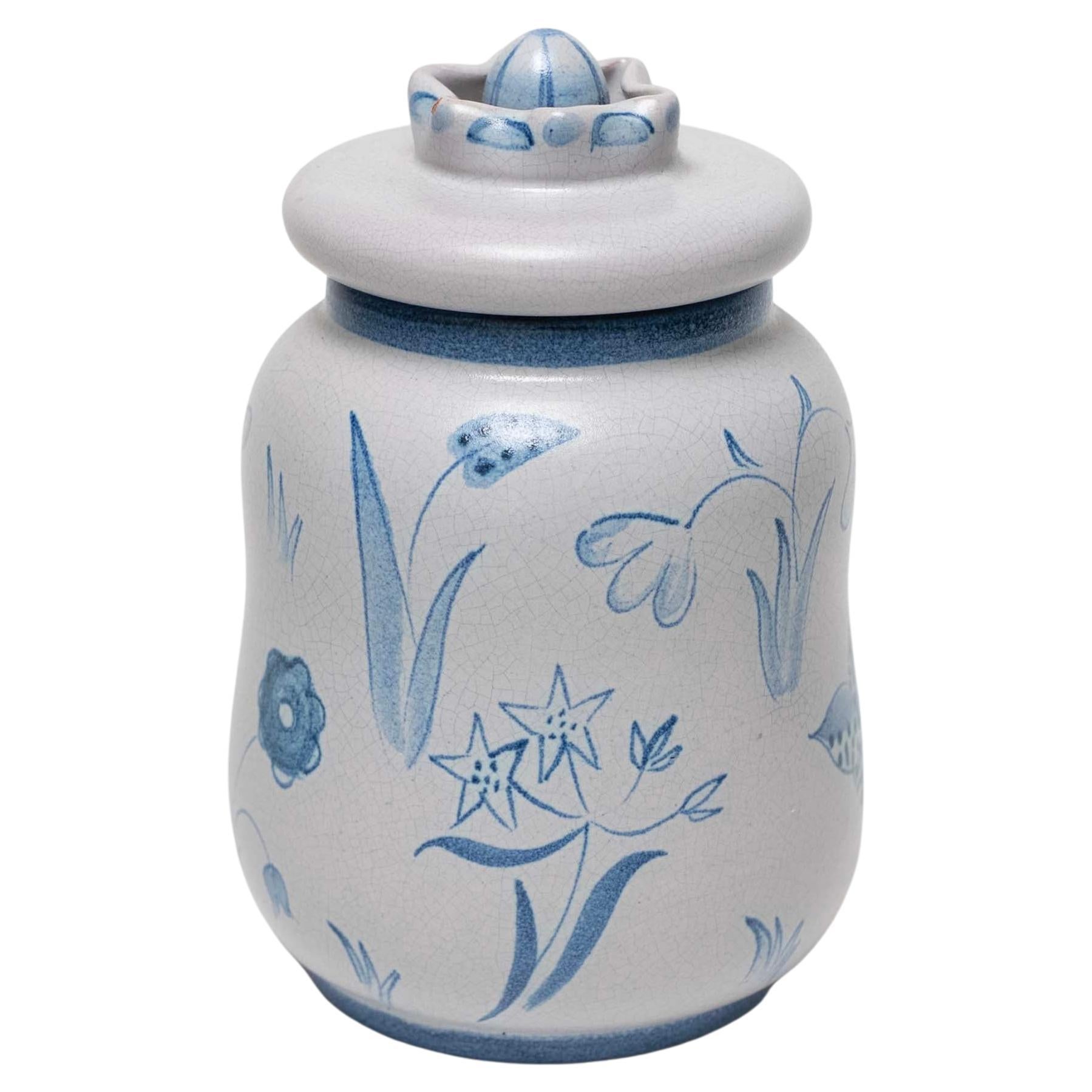 Lidded Jar by Eva Jancke Björk for Bo Fajans, Sweden, c. 1930 For Sale