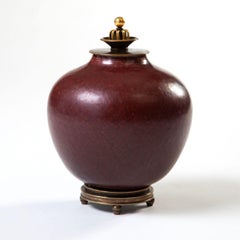 Jarre à couvercle de Kresten Bloch & Knud Andersen pour Royal En glaçure Oxblood