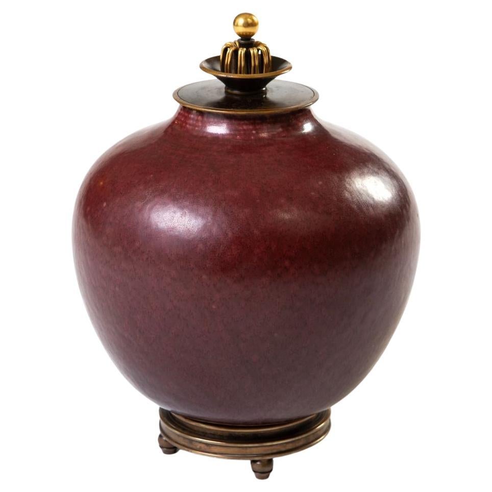 Gefäß mit Deckel und Oxblood-Glasur von Kresten Bloch & Knud Andersen für Royal Cph im Angebot