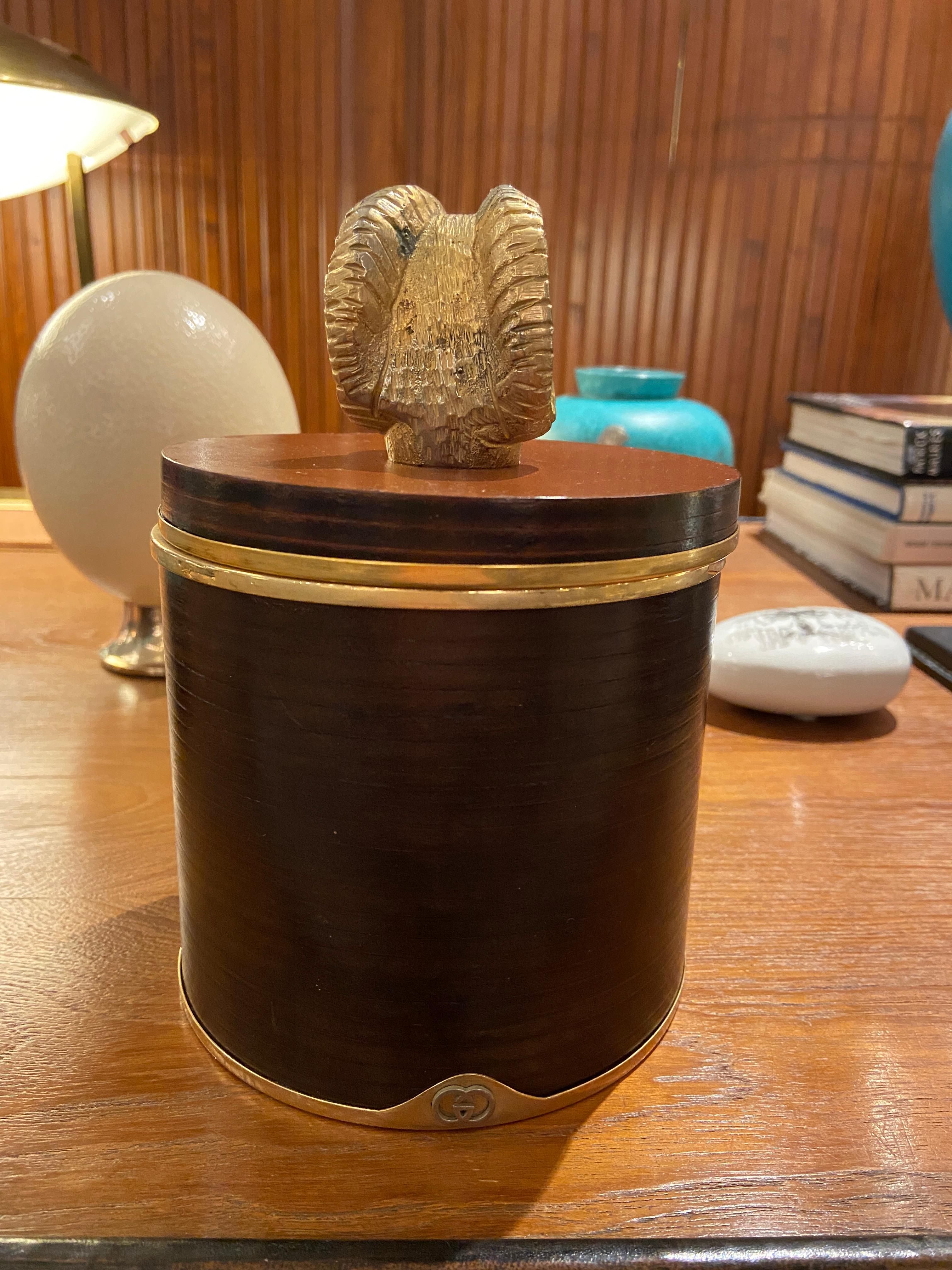 Lidded Leather Box by Gucci, Italy, 1970s 1