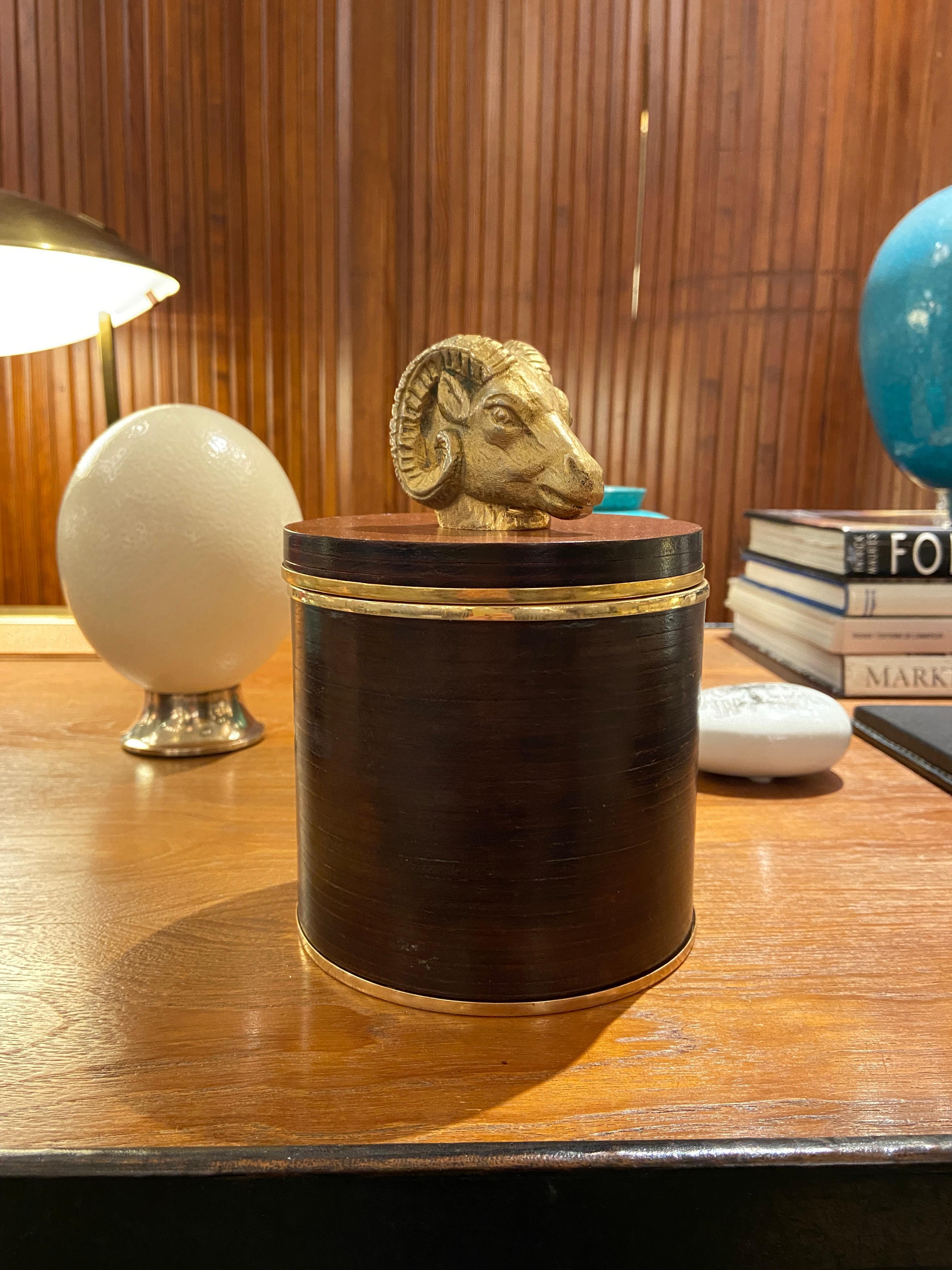 Lidded Leather Box by Gucci, Italy, 1970s 2