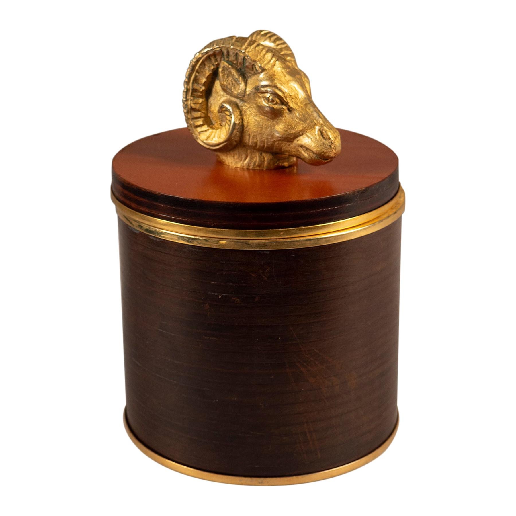 Lidded Leather Box by Gucci, Italy, 1970s