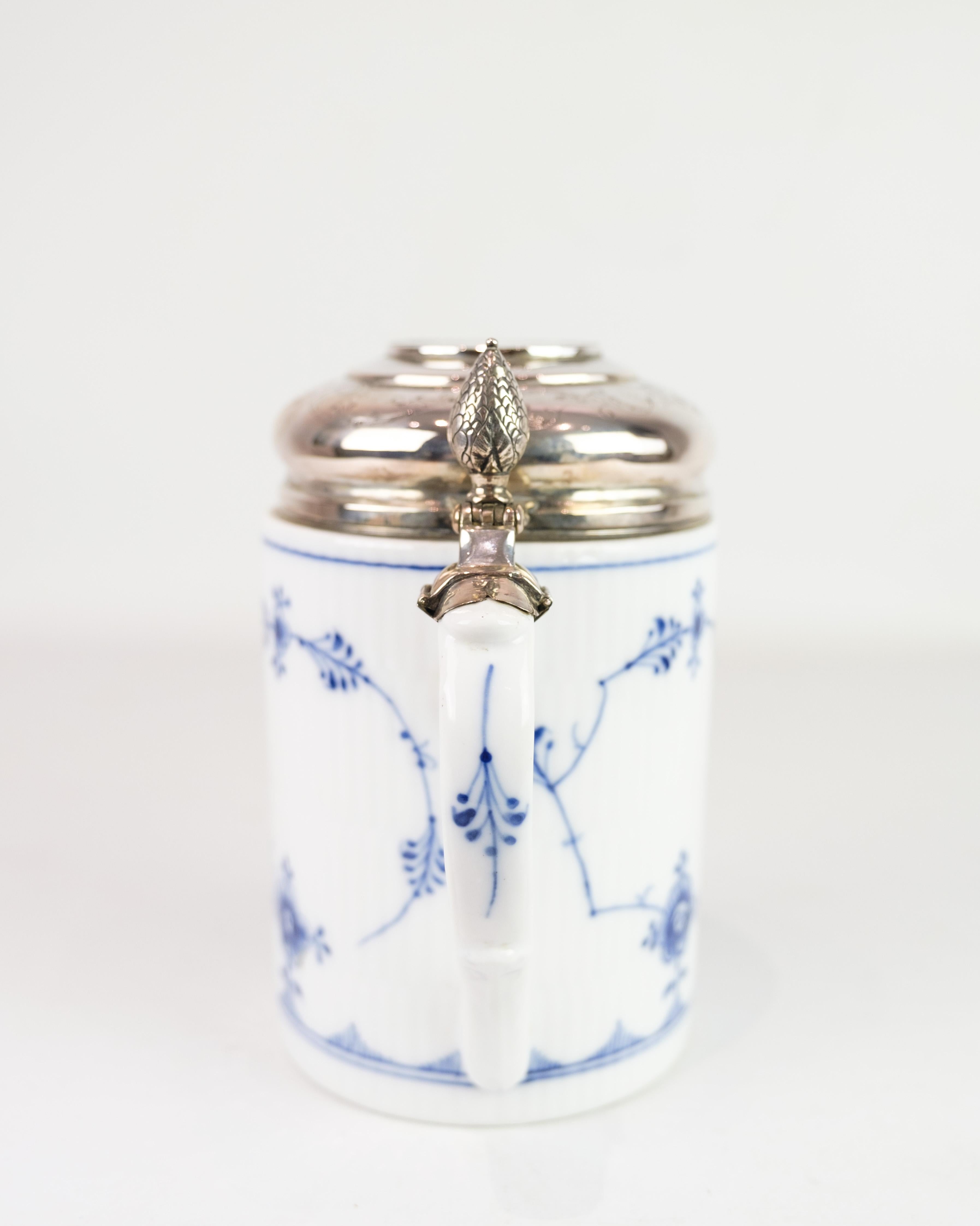 Danish Lidded Mug With Baroque Lid Model 1/2023 Made In Porcelain By Royal Copenhagen For Sale
