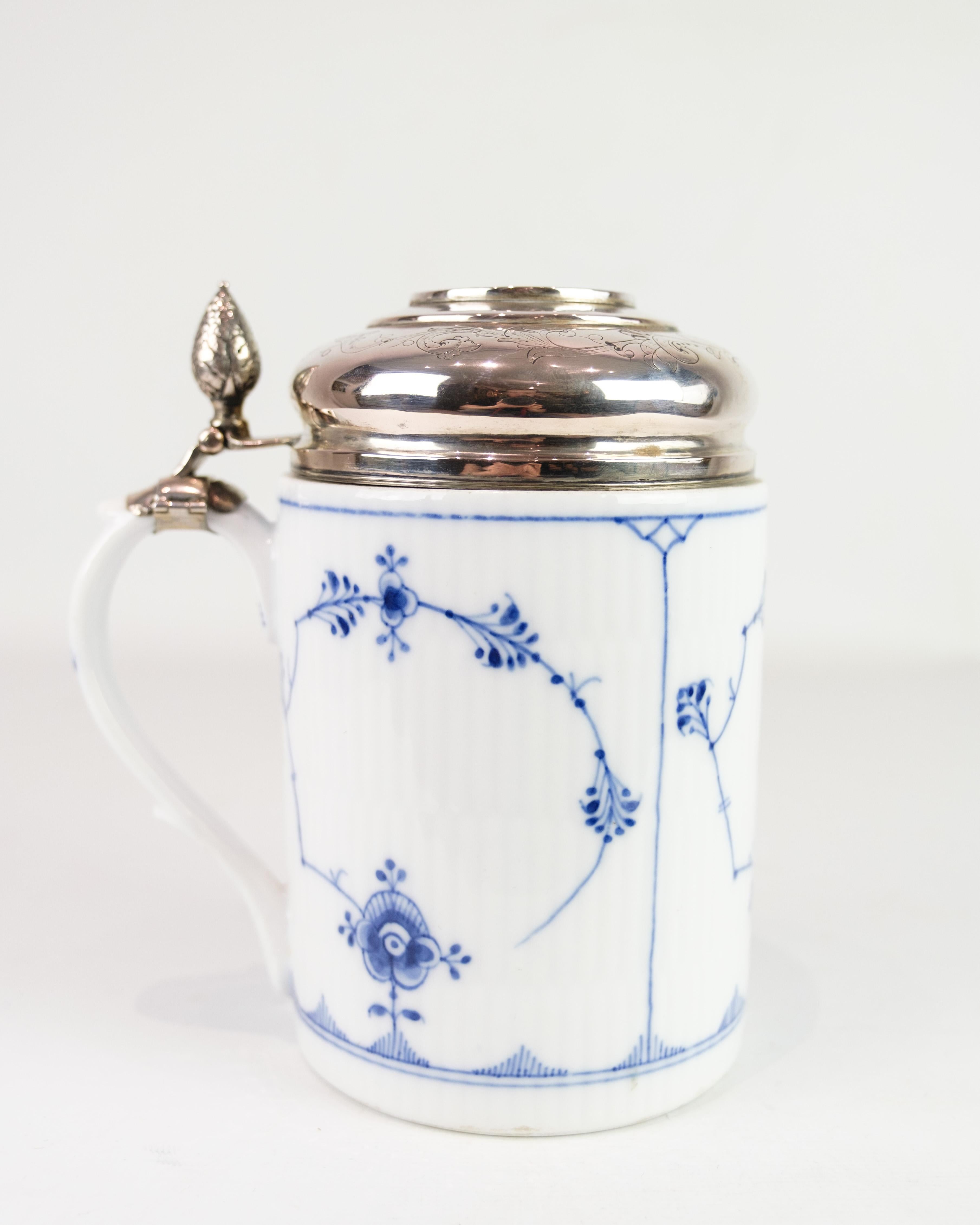 Hand-Painted Lidded Mug With Baroque Lid Model 1/2023 Made In Porcelain By Royal Copenhagen For Sale